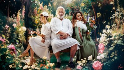 Drie acteurs tijdens een laatste avond aan de hemelpoort